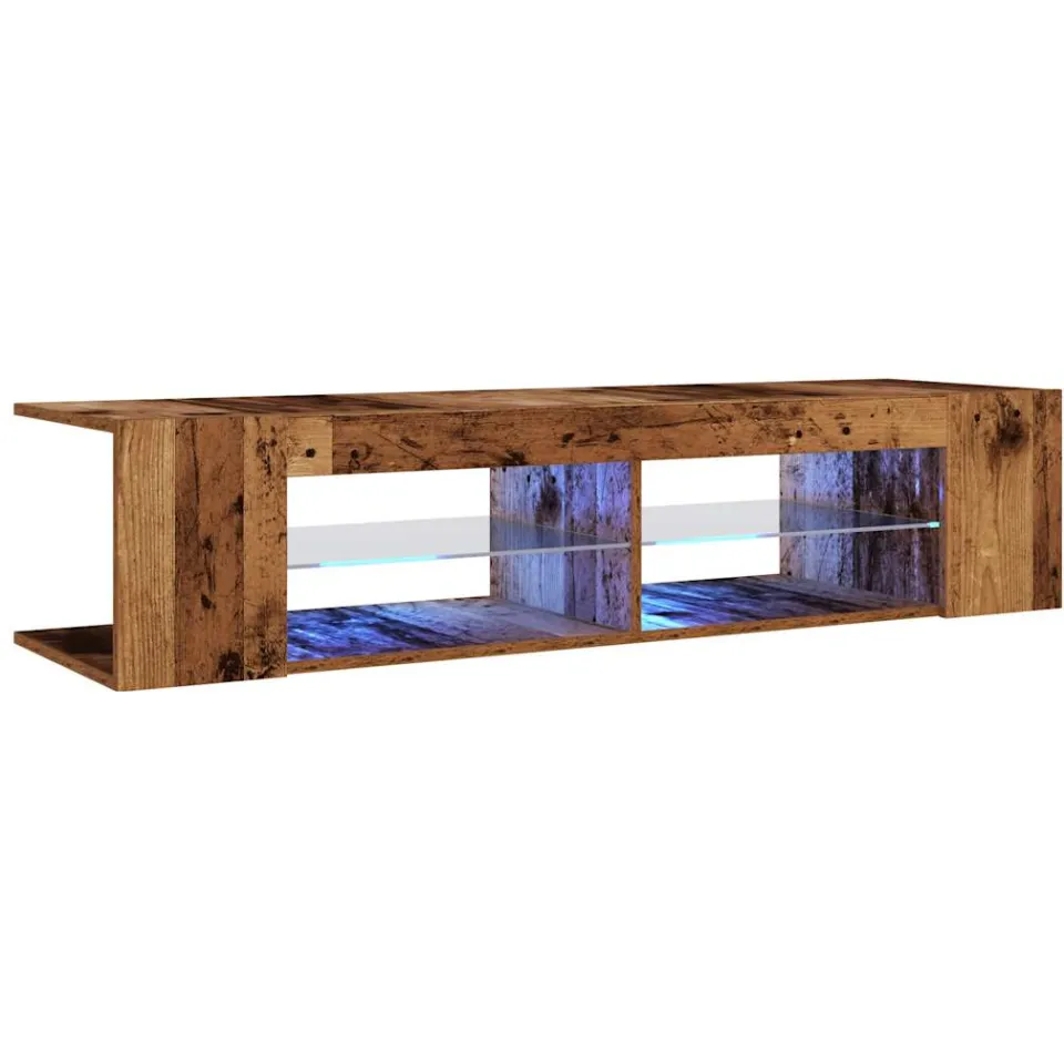 vidaXL Tv-meubel met LED 135x39x30 cm bewerkt hout oud hout bruin, foto 3
