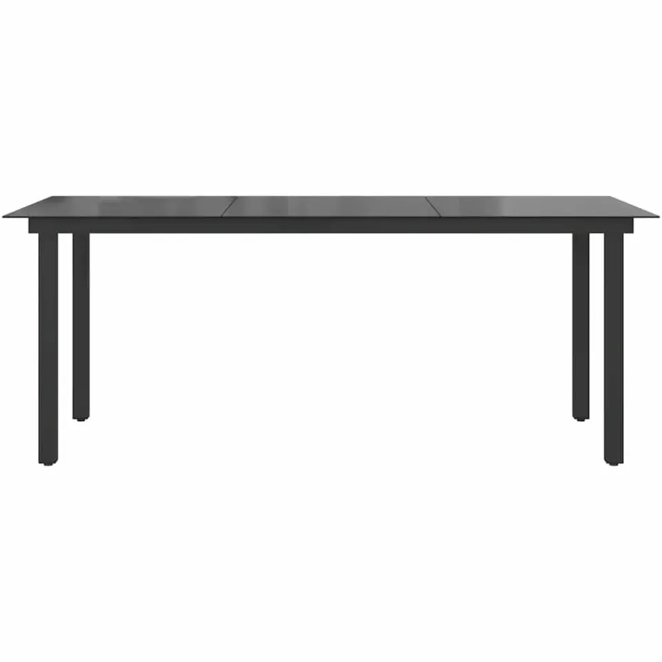 vidaXL Tuintafel 190x90x74 cm aluminium en glas zwart, foto 4
