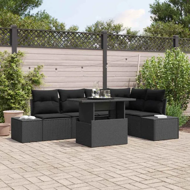 vidaXL Tuin Sofa Set 6 st Zwart poly rattan, foto 2