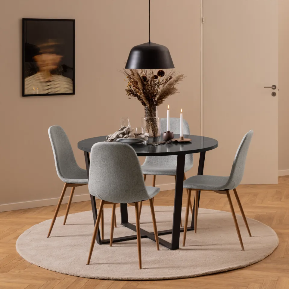 Lisomme Brynn ronde eettafel marmerlook zwart - Ø 110 cm, foto 2