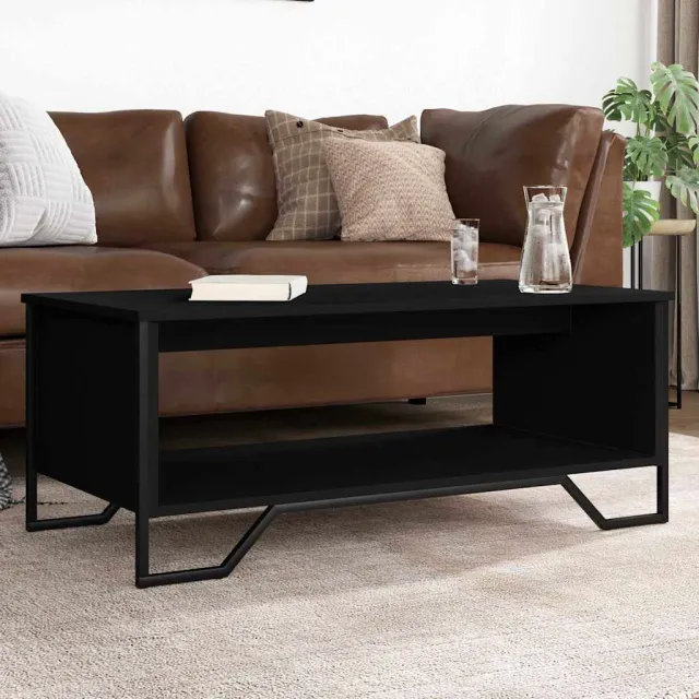 vidaXL Salontafel 100x51x40 cm bewerkt hout zwart, foto 2