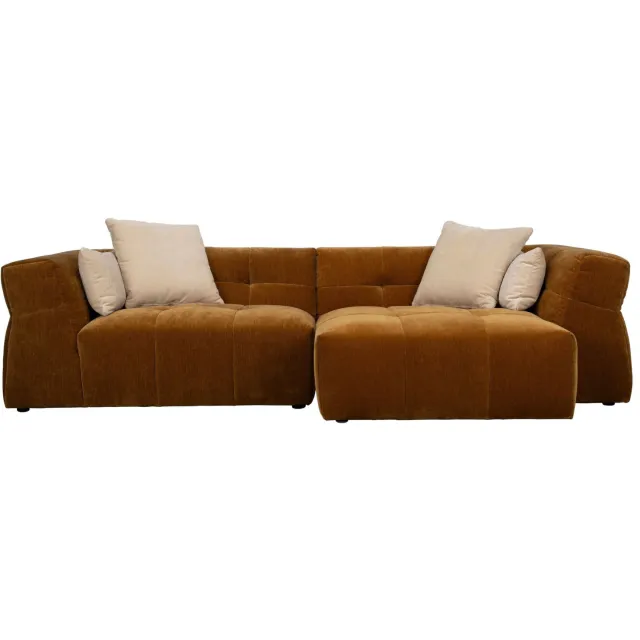 Dutchbone hoekbank Hodge 4,5-zitsbank rechts - okergeel/bruin