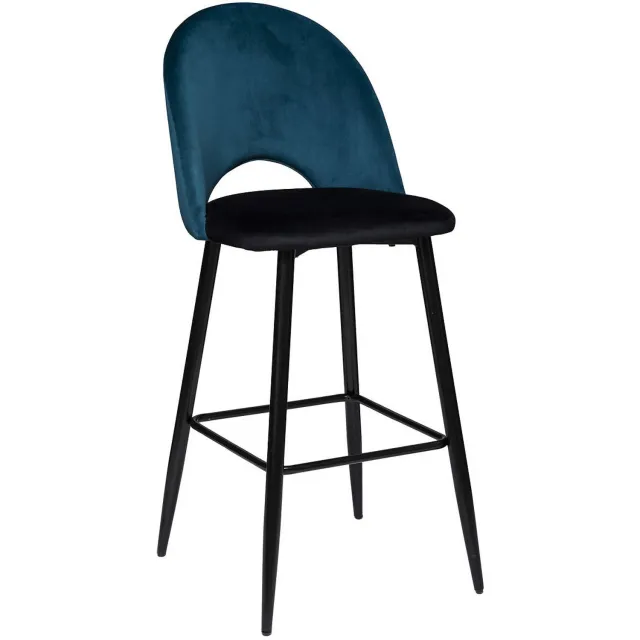 Atmosphera Velours barkruk nachtblauw 110 cm - Stijlvol voor keuken en bar Night blue