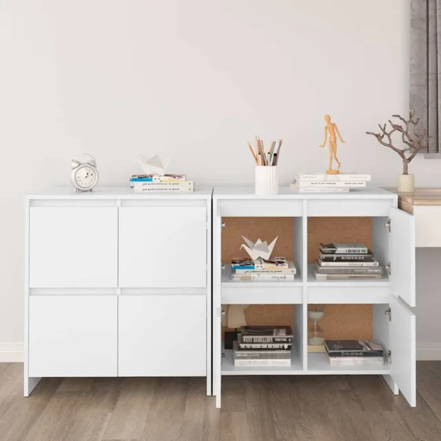 vidaXL Dressoirs 2 st 70x41x75 cm bewerkt hout wit, foto 2