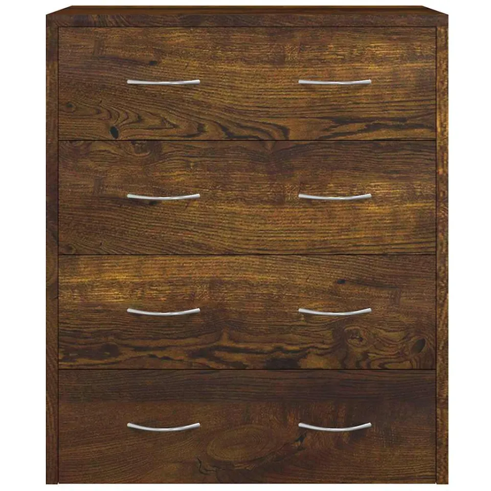 vidaXL Dressoir met 4 lades 60x30,5x71 cm gerookt eiken, foto 4