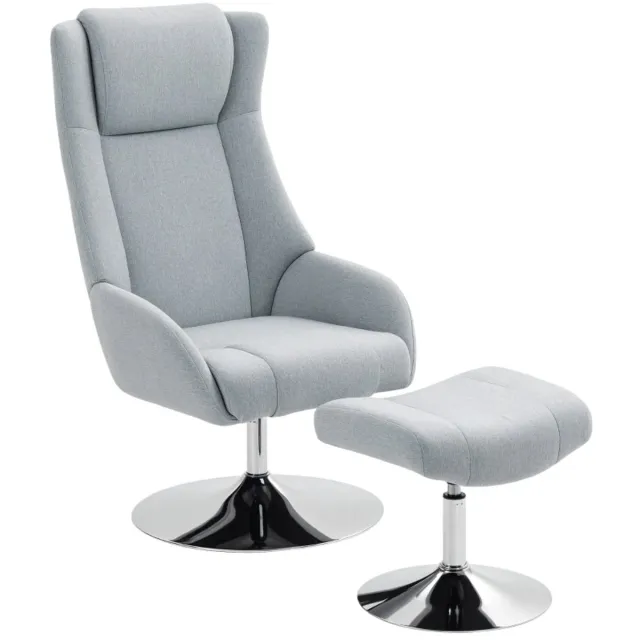 ZYLARO Relaxfauteuil met Voetenbank - Fauteuil - Moderne Relaxstoel - Verstelbare Rugleuning - in 360° Draaibaar - tot 120 kg - Relaxstoel - Ligstoel - TV Stoel - Loungestoel - Leesstoel - Grijs