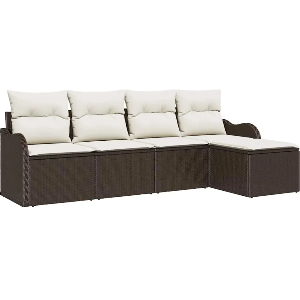 vidaXL Tuin Sofa Set 5 st Bruin poly rattan