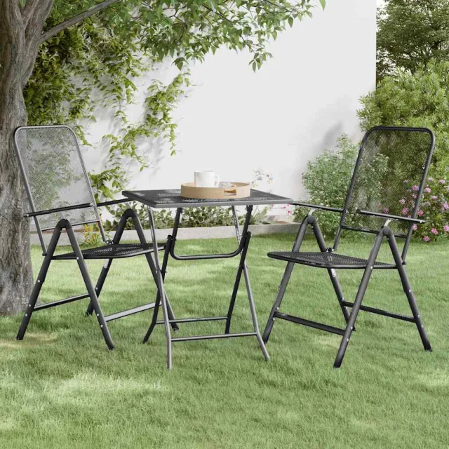 vidaXL Tuintafel 60x60x72 cm metaalgaas antracietkleurig, foto 2
