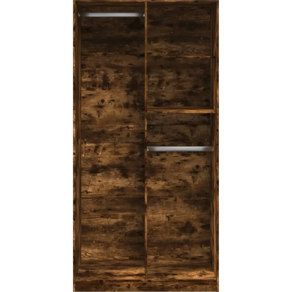 vidaXL Kledingkast 100x50x200 cm bewerkt hout gerookt eikenkleurig, foto 3