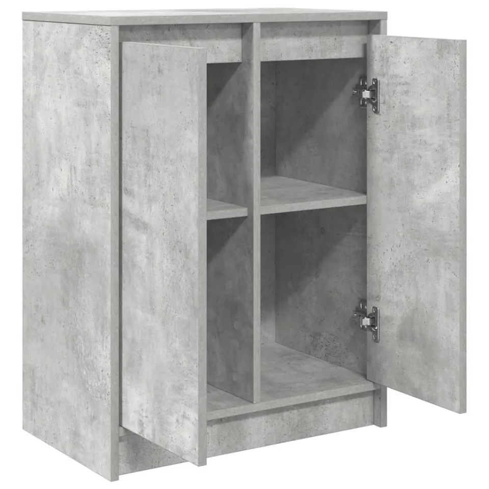 vidaXL Dressoir 57x34x76 cm bewerkt hout betongrijs grijs, foto 4