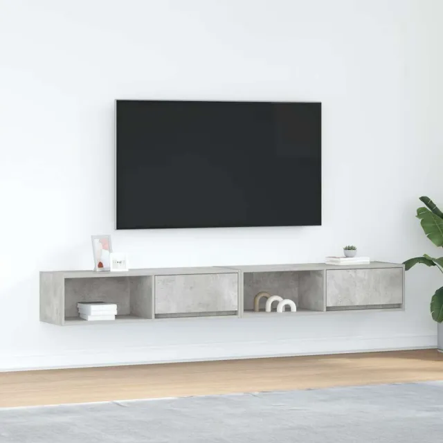 vidaXL Tv-meubelen 2 st 100x31x25,5 cm bewerkt hout betongrijs grijs, foto 2