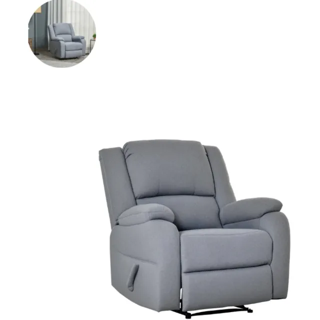 GranMaison Relaxfauteuil - Zetel - Relaxstoel - Relaxzetel - Stof - 1 persoons - Met armleuning - Zeer comfortabel - Elektrisch - Lichtgrijs