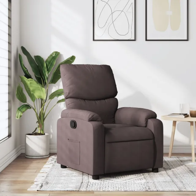 vidaXL Fauteuil verstelbaar stof donkerbruin