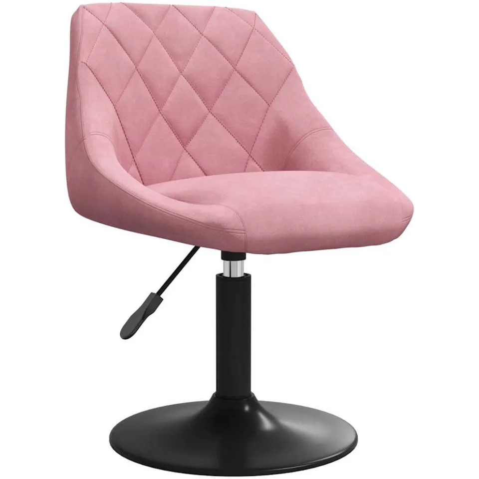 vidaXL Eetkamerstoelen draaibaar 6 st fluweel roze, foto 2