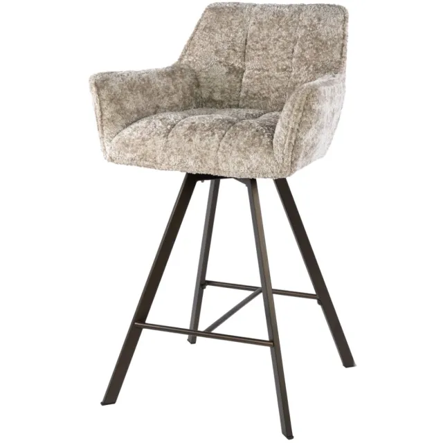 AnLi Style Barstoel Raster draaibaar zand bruin - set van 2