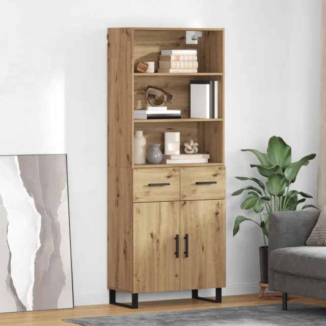 vidaXL Hoge kast 2 st Artisan Eiken 69,5 x 34 x 180 cm, foto 2