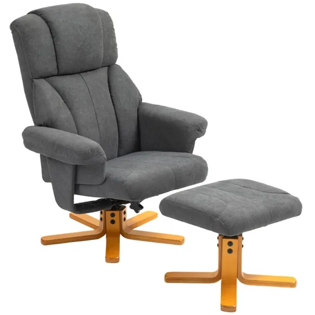 ZYLARO Relaxfauteuil met Voetenbank - Gestoffeerde Fauteuil - Moderne Relaxstoel - Kantelbaar tot 130° - Verstelbare Rugleuning - tot 150 kg - Relaxstoel - Ligstoel - TV Stoel - Loungestoel - Leesstoel - Donkergrijs Donkergrijs + Geel