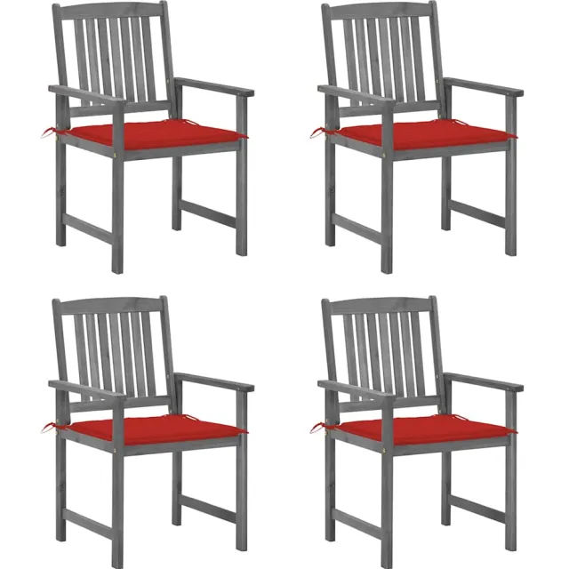 vidaXL Tuinstoelen 4 st met kussens massief acaciahout grijs
