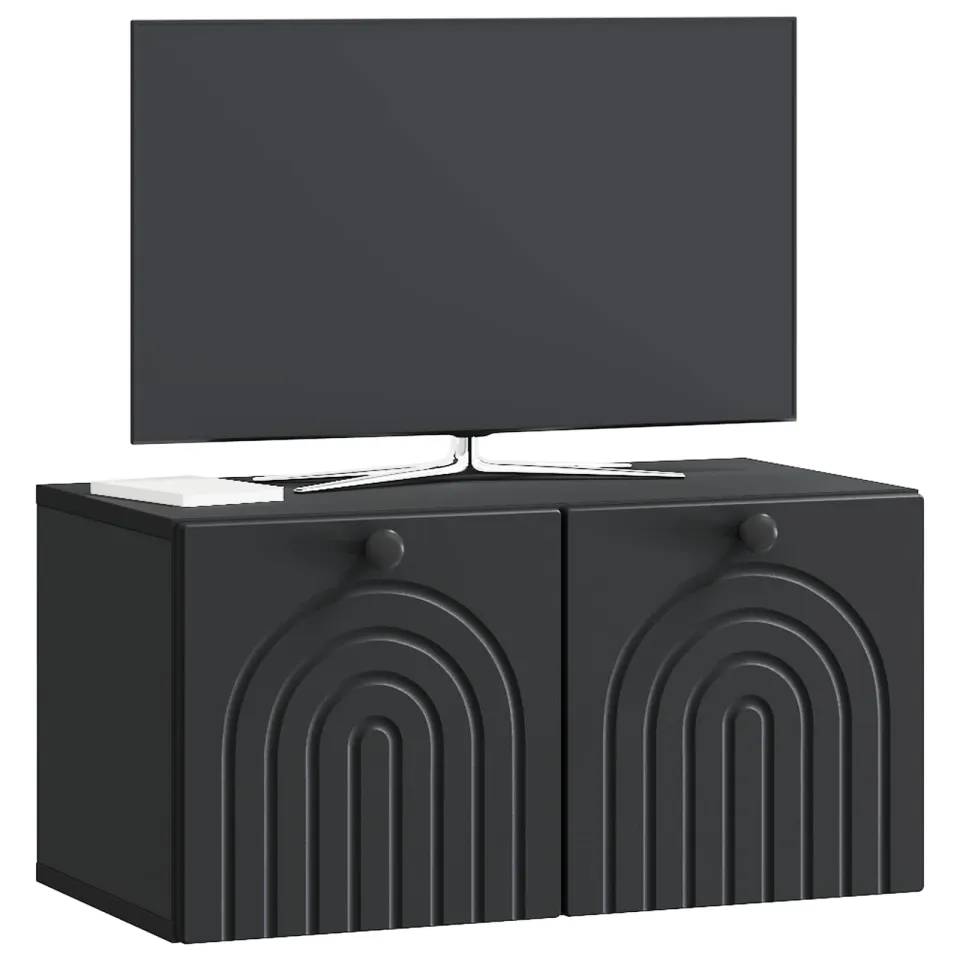 vidaXL Wandbeugel TV-kast Zwart 59,5 x 31 x 30 cm Bewerkt hout, foto 3