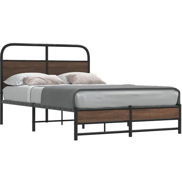 vidaXL Bedframe zonder matras bewerkt hout bruin eikenkleur 120x190 cm