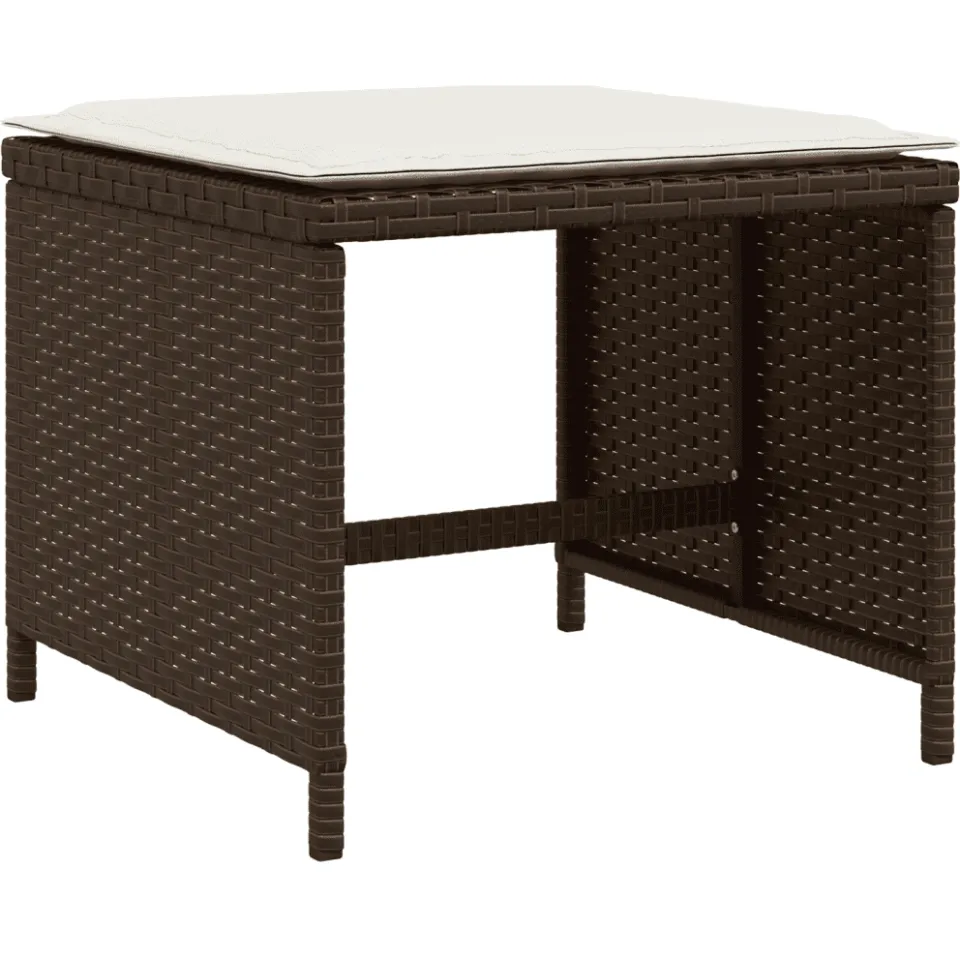vidaXL 9-delige Tuinset met kussens poly rattan bruin, foto 4