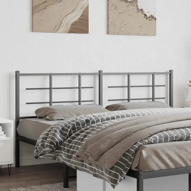 vidaXL Vervangend hoofdbord 193 cm metaal zwart