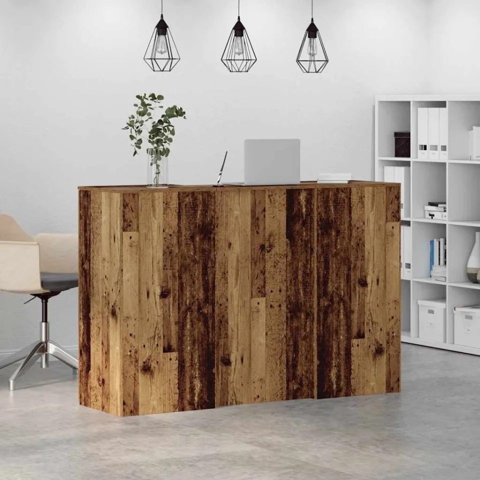 vidaXL Receptiebalie 155x50x103,5 cm bewerkt hout oud houtkleurig bruin, foto 4