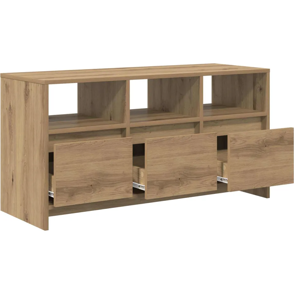 vidaXL Tv-meubel 102 x 37,5 x 52,5 cm Artisanaal eiken Bewerkt hout Bruin