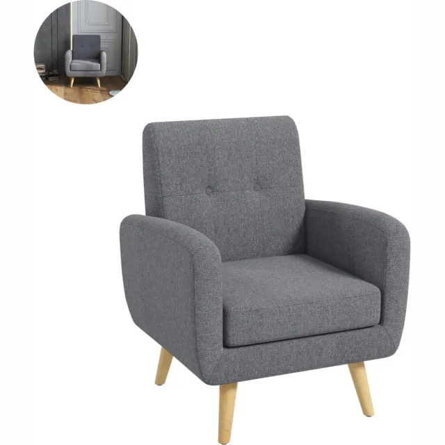 GranMaison Fauteuil - Relaxzetel - Relaxstoel - Relaxfauteuil - Stoel - Voor één Persoon - Lichtgrijs