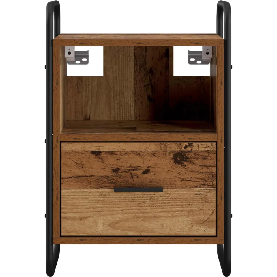 vidaXL Hangend nachtkastje Oud hout 40 x 30 x 60 cm Bewerkt hout bruin, foto 4