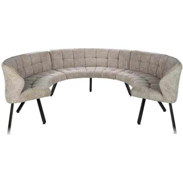 AnLi Style Eetkamerbank Raster rond 3DLG Bruin