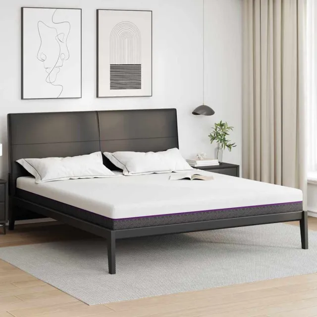 vidaXL Traagschuimmatras Medium 200 x 200 cm Wit en Grijs