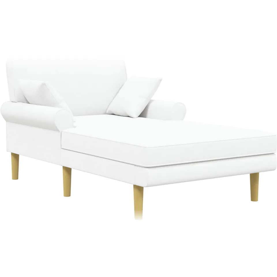 vidaXL Chaise longue Wit Stof, foto 3