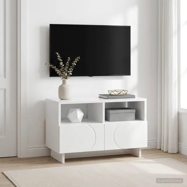 vidaXL TV-standaard 60 x 34.5 x 40 cm Hoogglans Wit Bewerkt hout