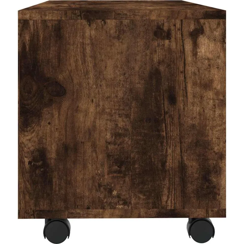 vidaXL Tv-meubel met wieltjes 90x35x35 cm bewerkt hout gerookt eiken, foto 4