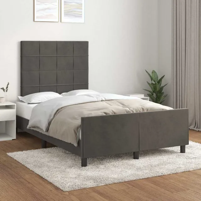 vidaXL Bedframe zonder matras 120x200 cm fluweel donkergrijs grijs