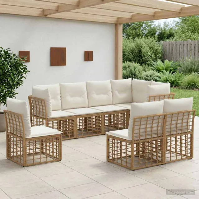 vidaXL Buiten bankenset Naturel Polyester Bruin