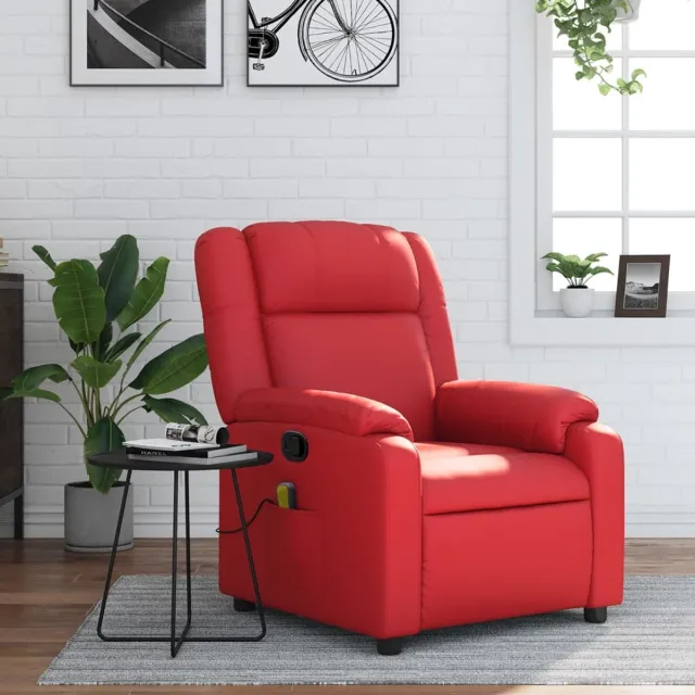 vidaXL Massagestoel - verstelbaar - kunstleer - rood