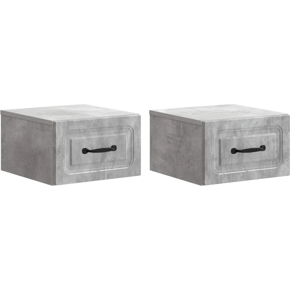 vidaXL Wandbeugel Bedkast 2 st Betongrijs 34,5 x 33 x 20 cm grijs, foto 3