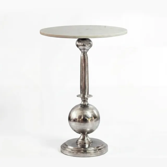 Wohnling Bijzettafel wit marmeren blad 40 cm - WL7.713 Zie omschrijving