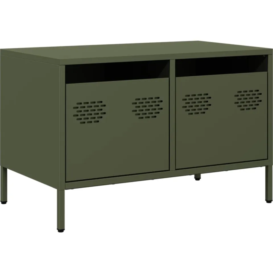 vidaXL Tv-meubel 68x39x43,5 cm koudgewalst staal olijfgroen, foto 3