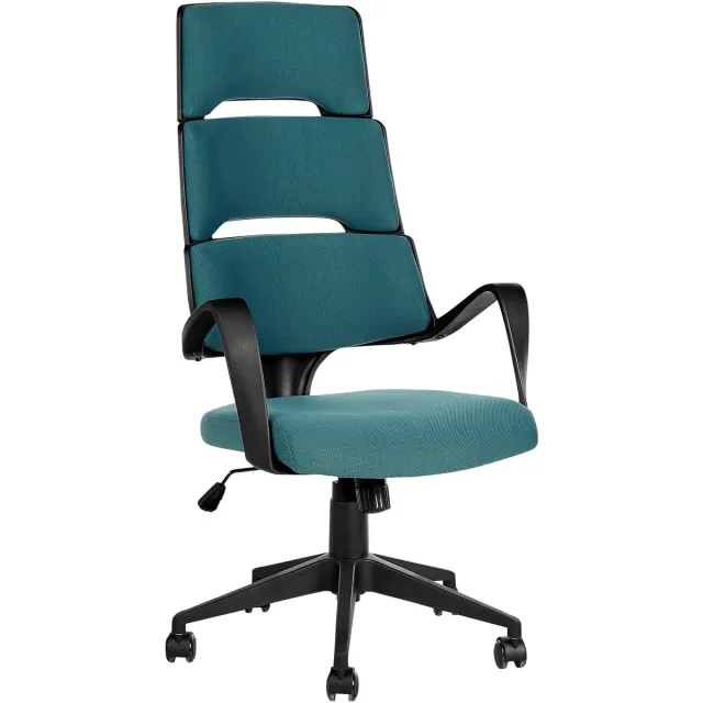 Beliani GRANDIOSE - Bureaustoel - Blauwgroen - Polyester