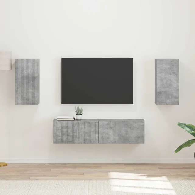 vidaXL Tv-meubelset 4 st Beton Grijs Bewerkt hout, foto 2