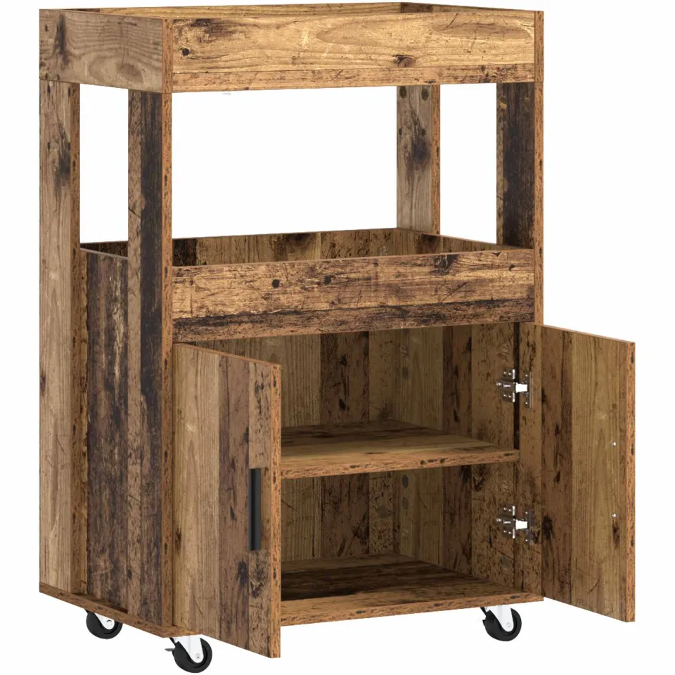 vidaXL Bar Kar Oud hout 60 x 39,5 x 89 cm Bewerkt hout Bruin
