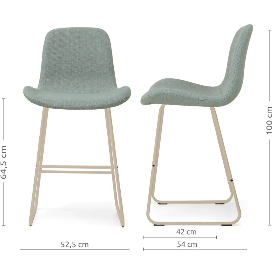 Nolon Nino-Fé barkruk saliegroen - beige onderstel - 65 cm, foto 2