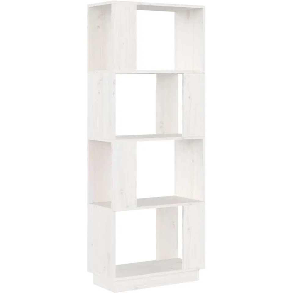 vidaXL Boekenkast/kamerscherm 51x25x132 cm massief grenenhout wit
