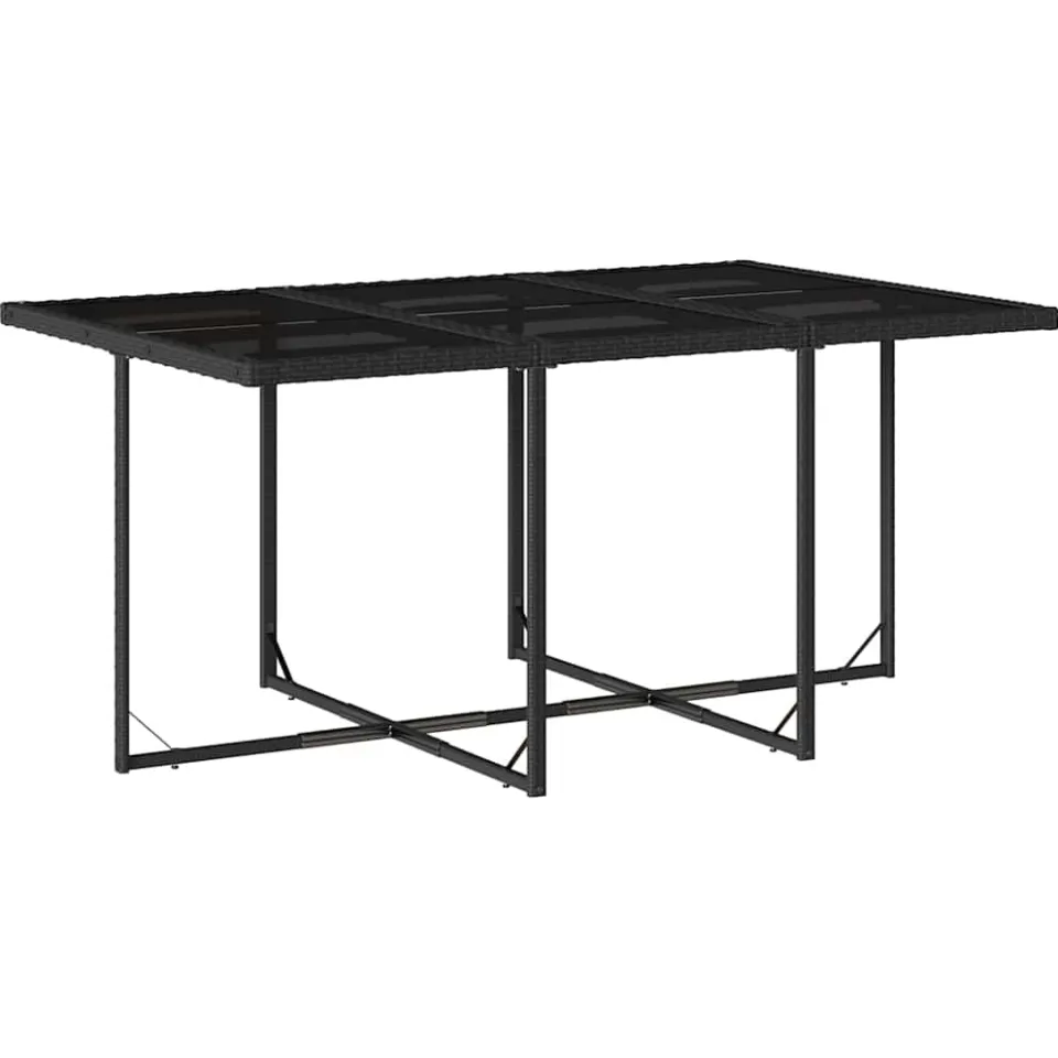 vidaXL 11-delige Tuinset met kussens poly rattan zwart