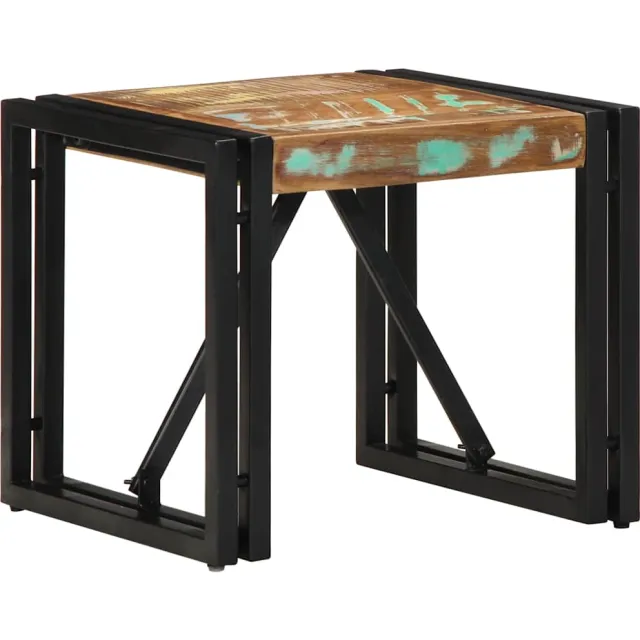 vidaXL Salontafel 40x40x35 cm massief gerecycled hout meerkleurig, foto 2