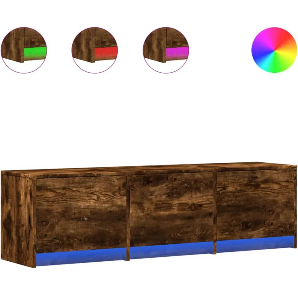 vidaXL TV-kast Gerookt eiken Bewerkt hout, foto 3