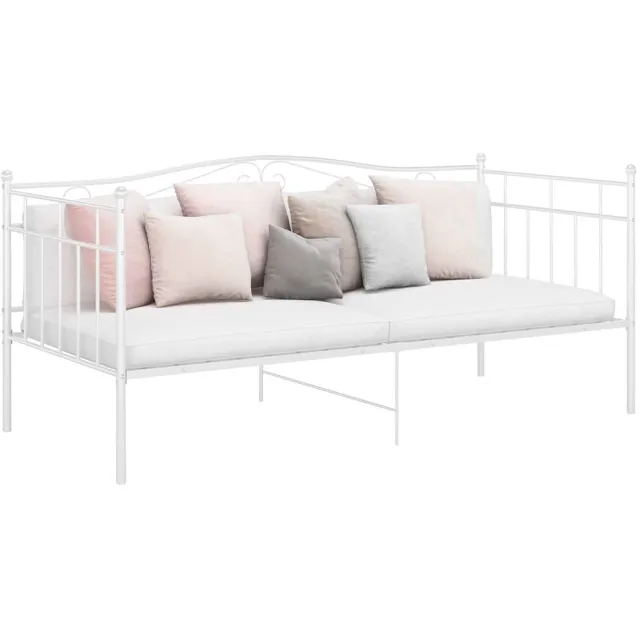 vidaXL Slaapbank metaal wit 90x200 cm